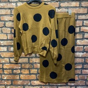 Polka Dot Sweater and Skirt Set